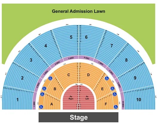 GREEK THEATRE UC BERKELEY END STAGE RESERVED Seating Map Seating Chart