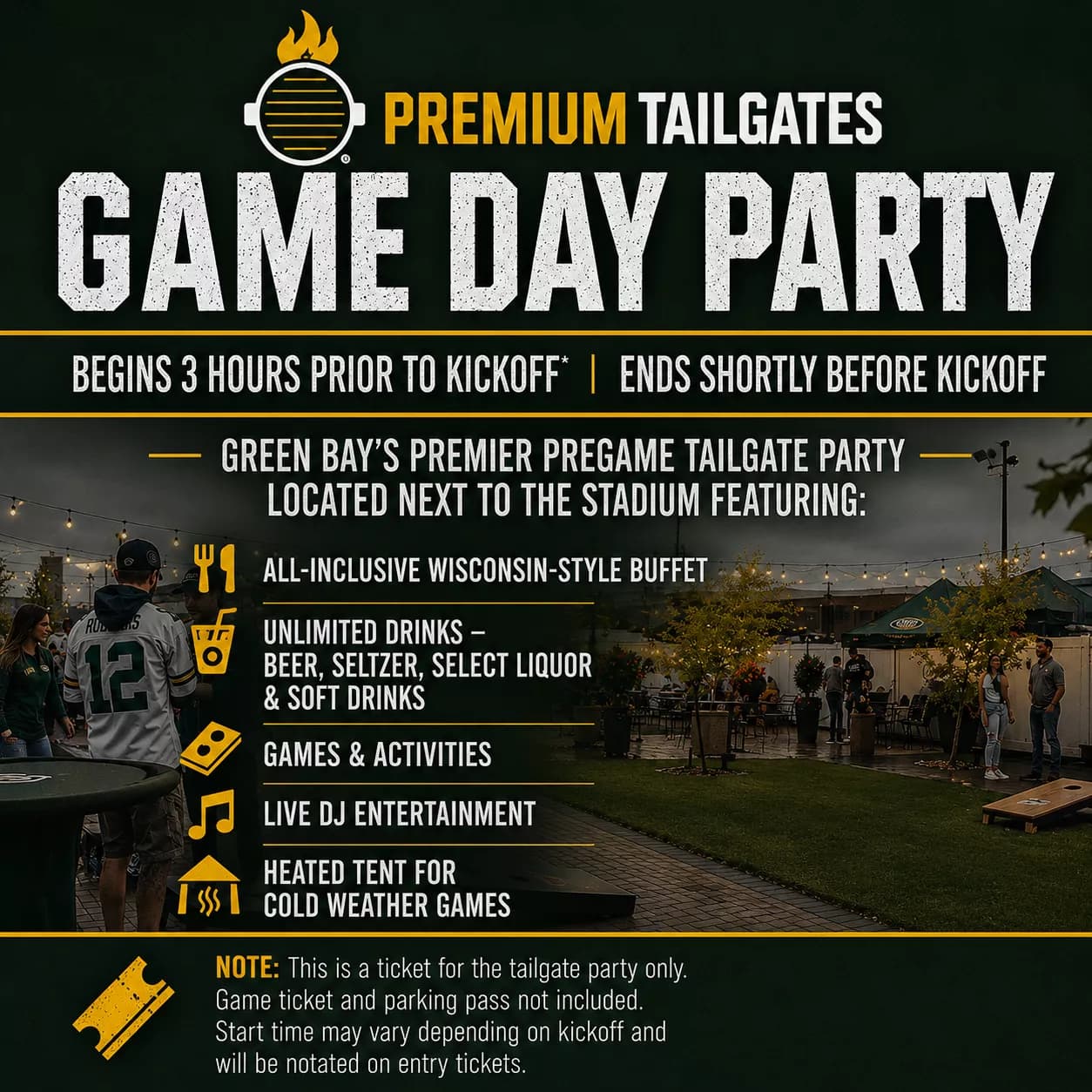 PREMIUM TAILGATE LOT GREEN BAY PREMIUM TAILGATE Seating Map Seating Chart