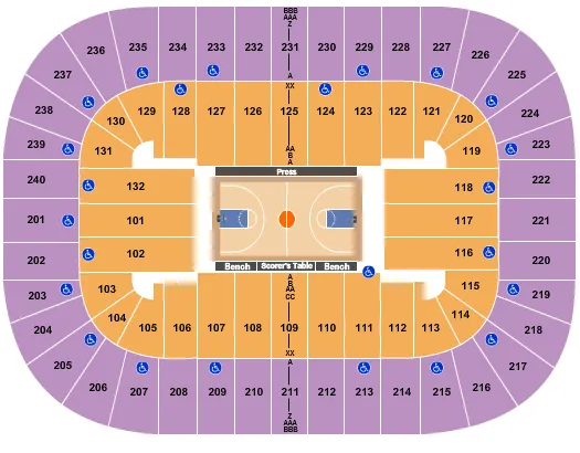  BASKETBALL Seating Map Seating Chart