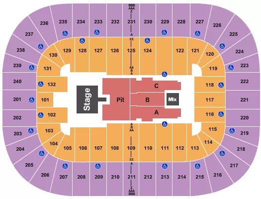  CODY JOHNSON Seating Map Seating Chart