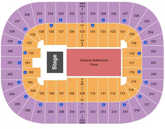  END STAGE GA FLOOR Seating Map Seating Chart