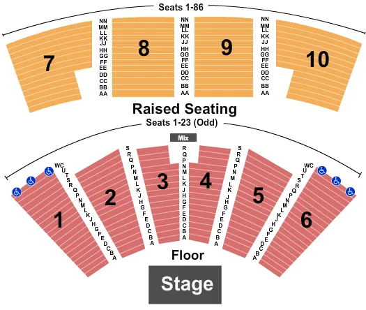 GREY EAGLE RESORT CASINO END STAGE Seating Map Seating Chart