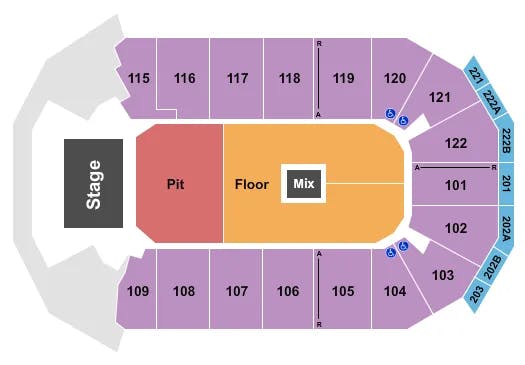  ENDSTAGE SPLIT GA FLOOR Seating Map Seating Chart