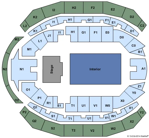 HALLENSTADION ZURICH END STAGE Seating Map Seating Chart
