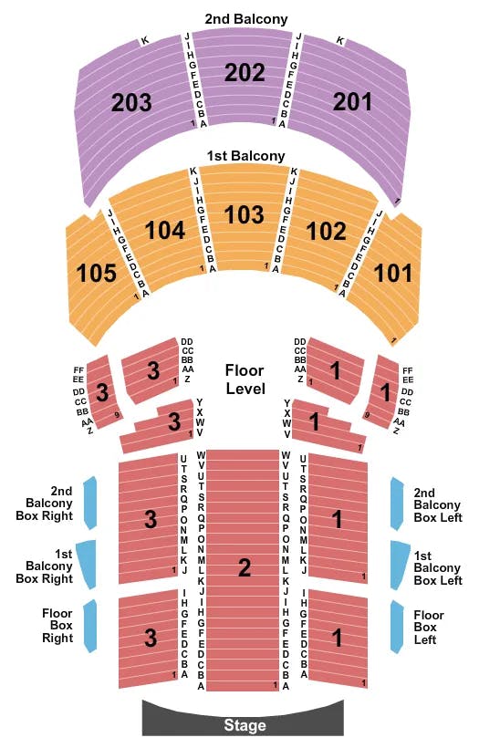  END STAGE Seating Map Seating Chart