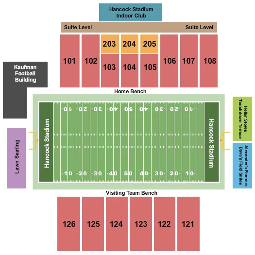  FOOTBALL Seating Map Seating Chart