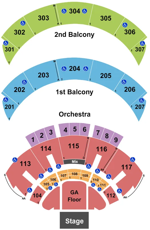 HARD ROCK LIVE AT THE SEMINOLE HARD ROCK HOTEL CASINO HOLLYWOOD ENDSTAGE GA FLOOR Seating Map Seating Chart
