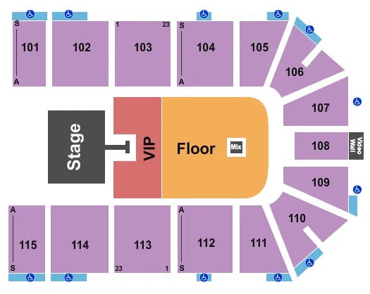  ENDSTAGE VIP FLOOR Seating Map Seating Chart