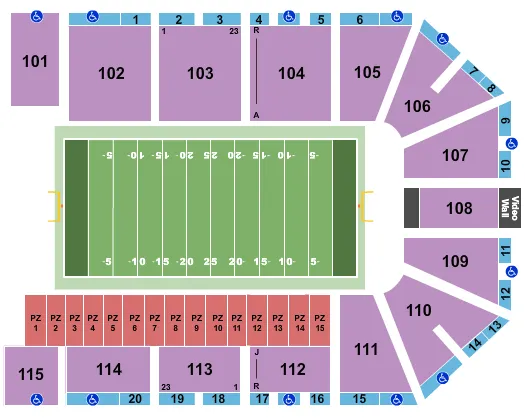  WOMENS FOOTBALL Seating Map Seating Chart