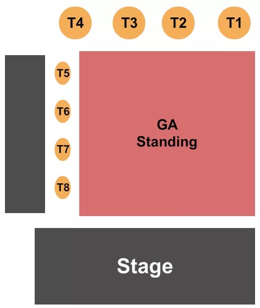 HEADLINERS MUSIC HALL KY GA TABLES Seating Map Seating Chart