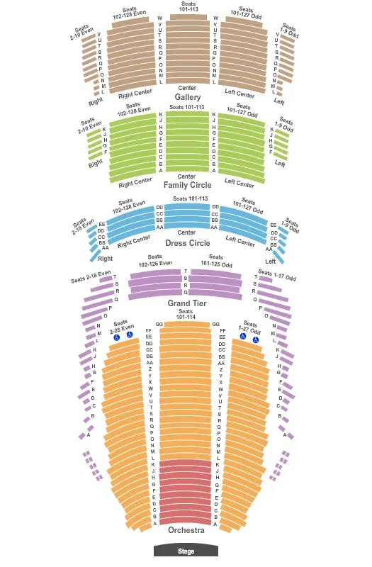  END STAGE ZONE Seating Map Seating Chart