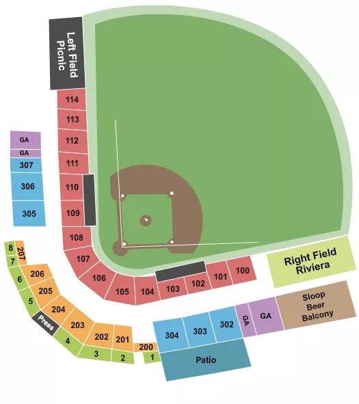  BASEBALL Seating Map Seating Chart