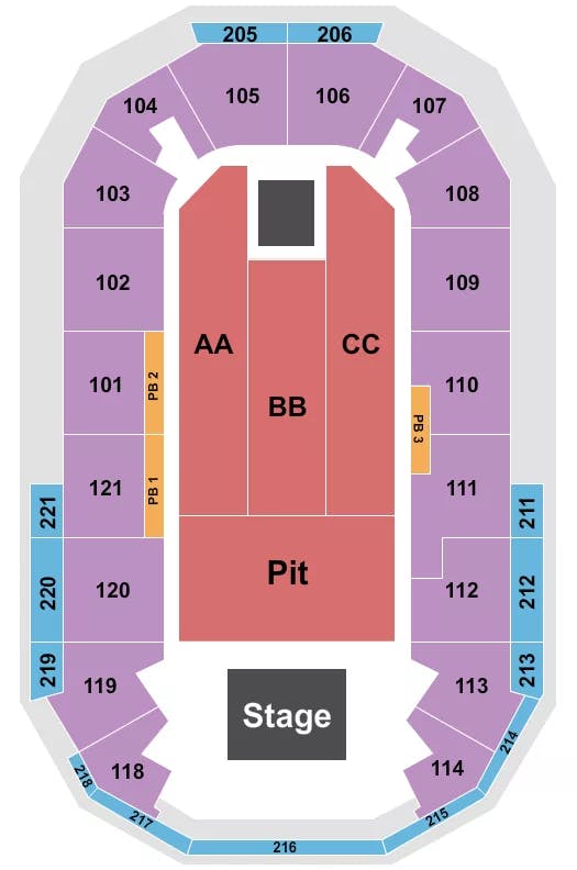  ENDSTAGE PIT 3 Seating Map Seating Chart