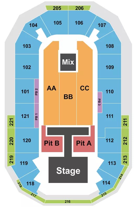  LUKE BRYAN Seating Map Seating Chart