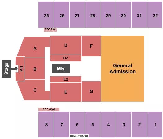 NICKELBACK 2 Seating Map Seating Chart
