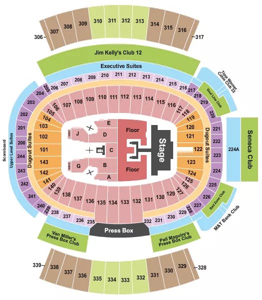  LUKE COMBS Seating Map Seating Chart