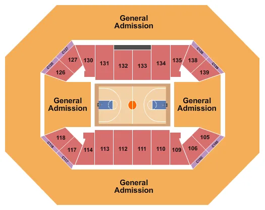  BASKETBALL WITH GA Seating Map Seating Chart