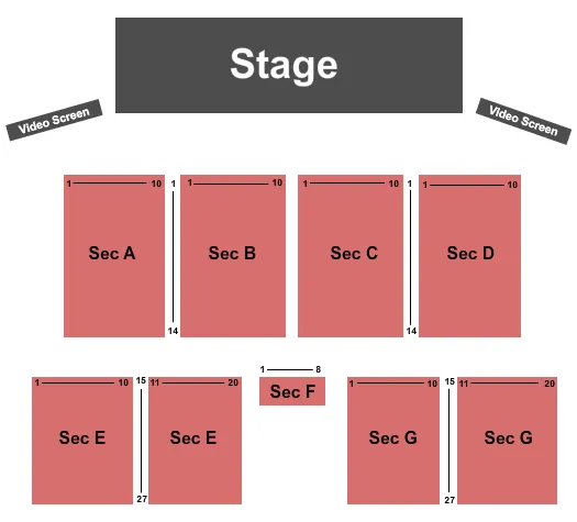 HO CHUNK CASINO BARABOO END STAGE Seating Map Seating Chart