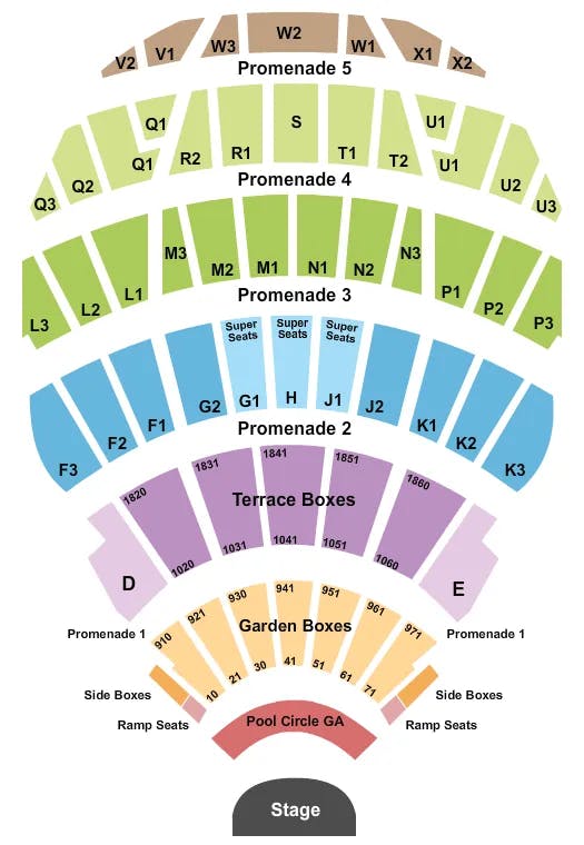  ENDSTAGE GA Seating Map Seating Chart