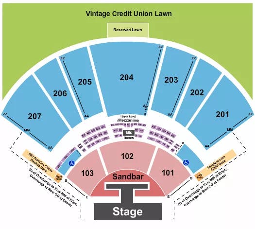 HOLLYWOOD CASINO AMPHITHEATRE MO KENNY CHESNEY Seating Map Seating Chart