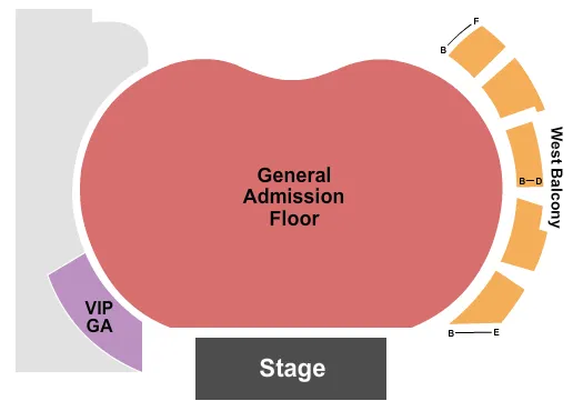  ENDSTAGE GA FLR GA VIP RSVD BALC Seating Map Seating Chart