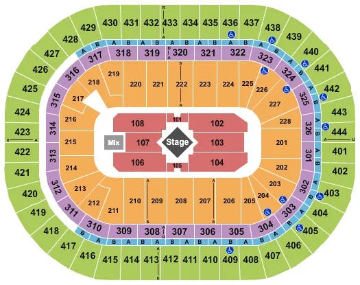  CENTER STAGE Seating Map Seating Chart