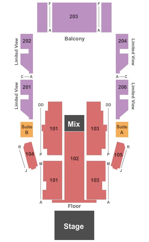CAESARS CASINO SOUTHERN INDIANA NEW END STAGE Seating Map Seating Chart