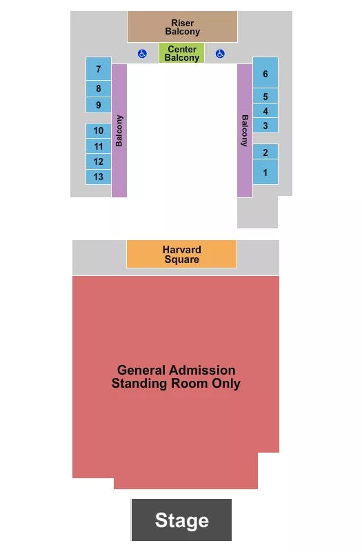 HOUSE OF BLUES ANAHEIM ENDSTAGE GA FLOOR Seating Map Seating Chart
