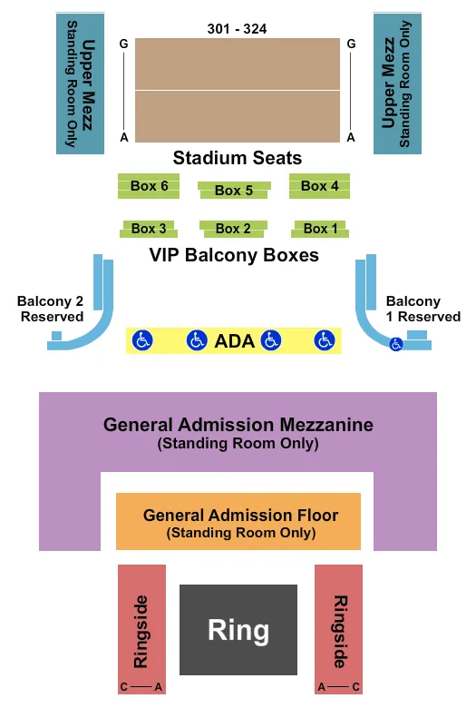 CITIZENS HOUSE OF BLUES BOSTON BOXING Seating Map Seating Chart
