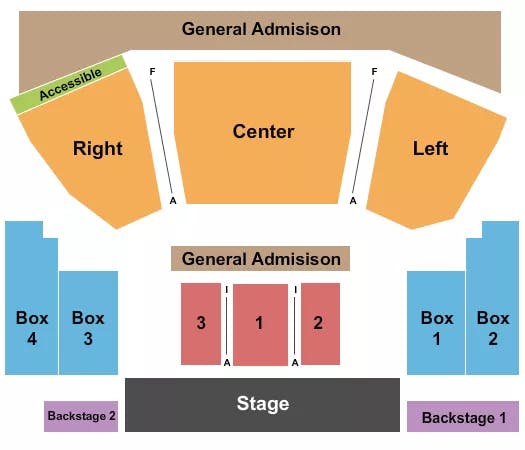 HOUSE OF BLUES CLEVELAND END STAGE GA 2 Seating Map Seating Chart