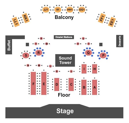 HOUSE OF BLUES CLEVELAND ENDSTAGE 2 Seating Map Seating Chart