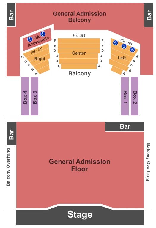 HOUSE OF BLUES CLEVELAND ENDSTAGE GA FLR RESV GA BALC Seating Map Seating Chart