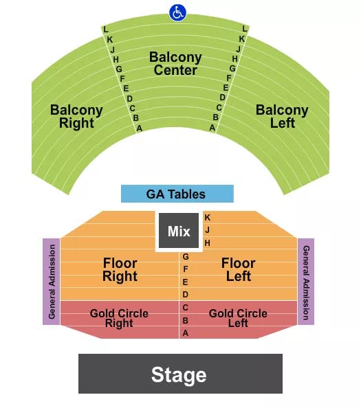 HOUSE OF BLUES HOUSTON ENDSTAGE GC Seating Map Seating Chart