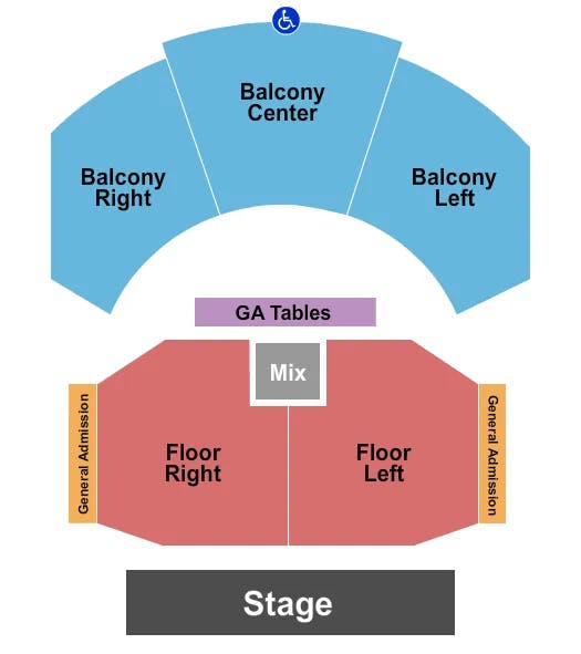 HOUSE OF BLUES HOUSTON ENDSTAGE RESERVED FLOOR Seating Map Seating Chart
