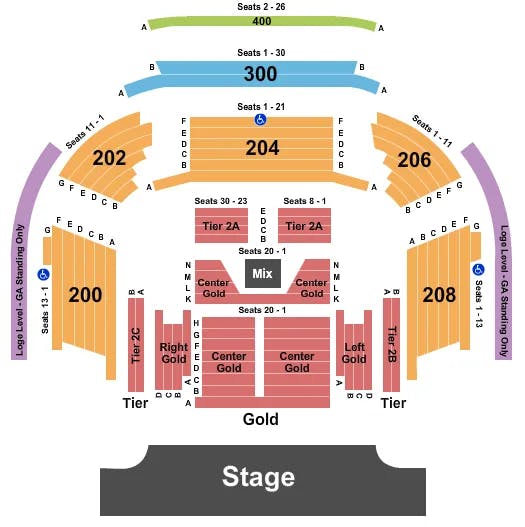 HOUSE OF BLUES LAS VEGAS END STAGE HFLR Seating Map Seating Chart