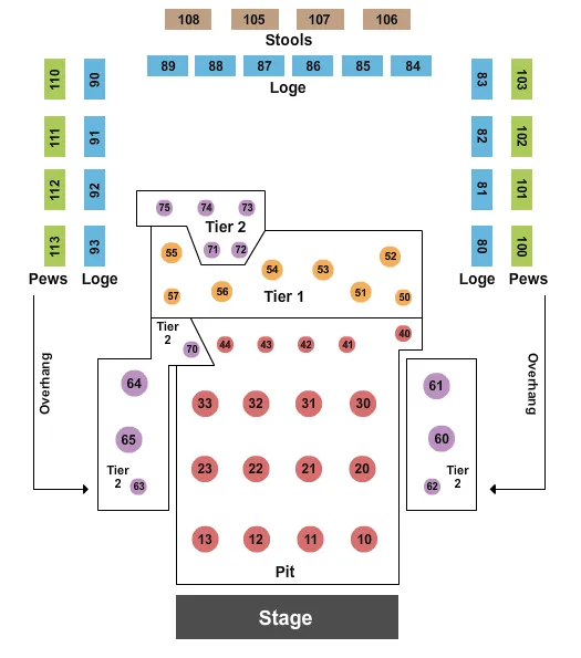 HOUSE OF BLUES ORLANDO GOSPEL BRUNCH Seating Map Seating Chart