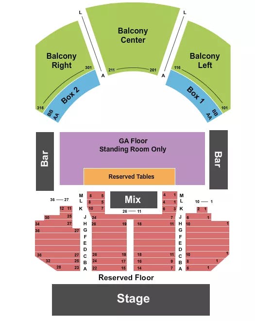 HOUSE OF BLUES DALLAS RESERVED SEATING 2 Seating Map Seating Chart