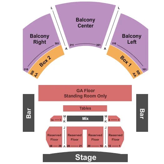 HOUSE OF BLUES DALLAS RESERVED SEATING Seating Map Seating Chart