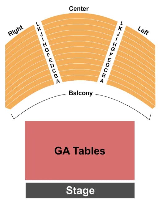 HOUSE OF BLUES HOUSTON ENDSTAGE GA TABLES Seating Map Seating Chart