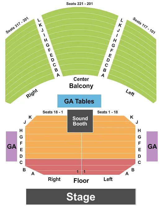HOUSE OF BLUES HOUSTON ENDSTAGE VIP FLOOR Seating Map Seating Chart