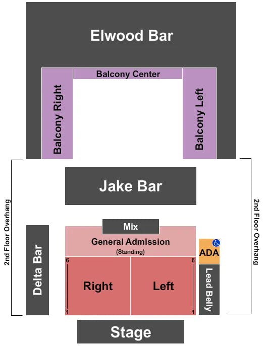 HOUSE OF BLUES NEW ORLEANS ENDSTAGE 2 Seating Map Seating Chart