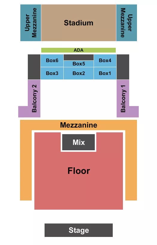CITIZENS HOUSE OF BLUES BOSTON END STAGE GA FLOOR Seating Map Seating Chart