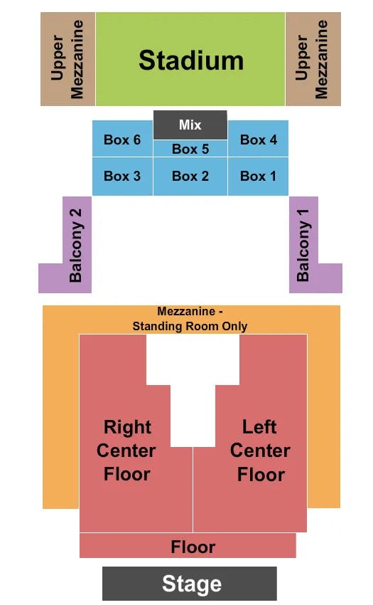 CITIZENS HOUSE OF BLUES BOSTON ENDSTAGE 2 Seating Map Seating Chart