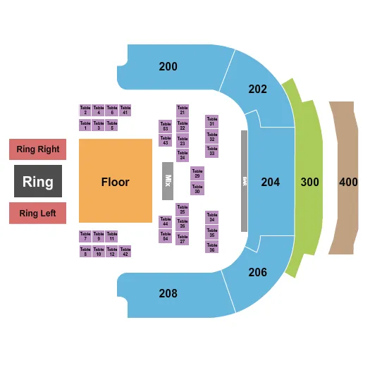 HOUSE OF BLUES LAS VEGAS LUCHA VAVOOM Seating Map Seating Chart