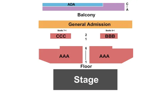 HOUSE OF BLUES SAN DIEGO END STAGE 2 Seating Map Seating Chart