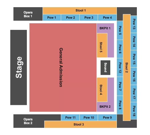 HOUSE OF BLUES MYRTLE BEACH ENDSTAGE 2 Seating Map Seating Chart