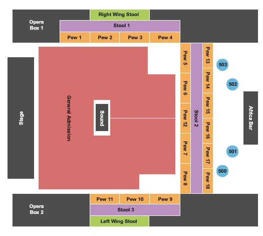 HOUSE OF BLUES MYRTLE BEACH RILEY GREEN Seating Map Seating Chart