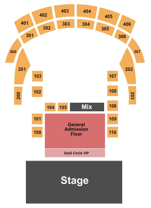 HOWARD THEATRE DC ENDSTAGE GA AND GC Seating Map Seating Chart