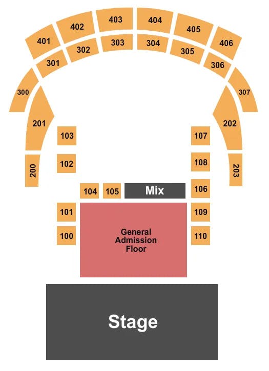 HOWARD THEATRE DC ENDSTAGE GA FLR Seating Map Seating Chart