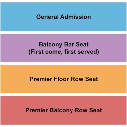 HOWARD THEATRE DC GA BALC BAR PREMIER BALC FLOOR Seating Map Seating Chart